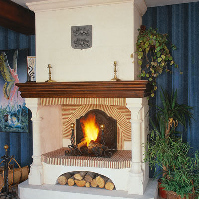 Holzkamin - CALVI - CHEMINEES ET CUISINES JEAN MAGNAN - Gas / Einbau / für Wandmontage