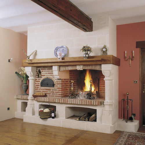 Holzkamin - LA ROTISSIÈRE - CHEMINEES ET CUISINES JEAN MAGNAN - Gas / Einbau / für Wandmontage
