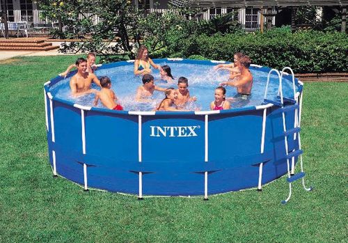 Rohrförmiges Schwimmbecken - 28235 - INTEX - für Außenbereich / zum Aufstellen / Polyester