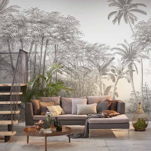 Moderne Tapete - MANAUS MS1057 - LGD01 décor mural sur mesure - Naturmotiv / Stoffoptik / grau