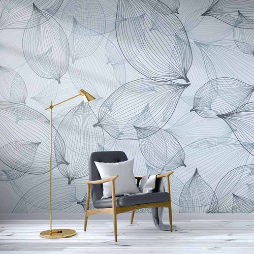 Moderne Tapete - LINUM - LGD01 décor mural sur mesure - geometrisches Muster / Stoffoptik / grün
