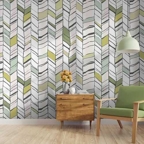 Tapete / originelles Design - CHEVRIUM CV3107 - LGD01 décor mural sur mesure - Panorama / geometrisches Muster / Stoffoptik
