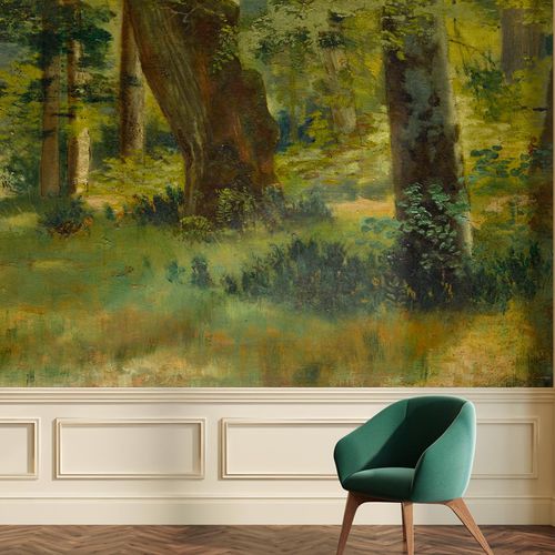 Klassische Tapete - NUIT D’AMOUR DES PEINTRES - LGD01 décor mural sur mesure - Naturmotiv / Stoffoptik / grün