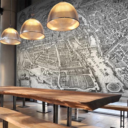 Klassische Tapete - PARIS EN 1615 - LGD01 décor mural sur mesure - Städtemotiv / Skizzenmotiv / Tapetenoptik