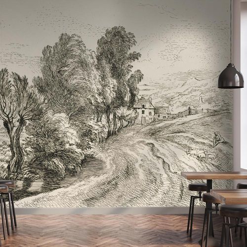 Tapete / Art Nouveau - ÉPREUVE DU 1ER ÉTAT - LGD01 décor mural sur mesure - Skizzenmotiv / Stoffoptik / Tapetenoptik