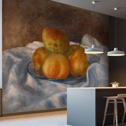 Klassische Tapete - POMMES ET POIRES - LGD01 décor mural sur mesure - Motiv / Stoffoptik / Farbe anpassbar
