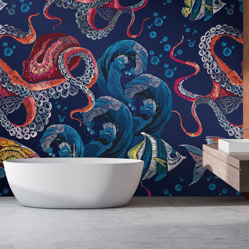 Moderne Tapete - MAREN MR4127 - LGD01 décor mural sur mesure - Tiermuster / Wellenmotiv / Stoffoptik