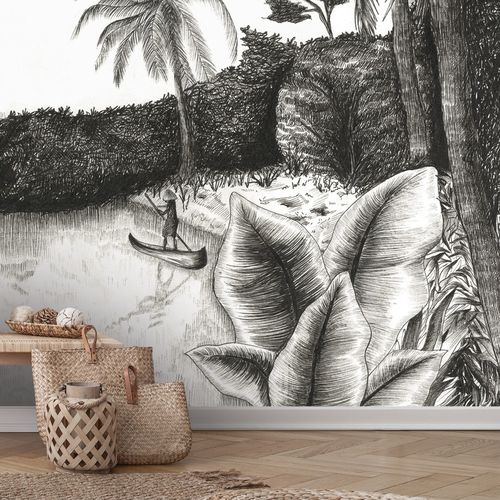 Moderne Tapete - BALADE SUR LAC BL0578 - LGD01 décor mural sur mesure - Naturmotiv / Stoffoptik / Tapetenoptik