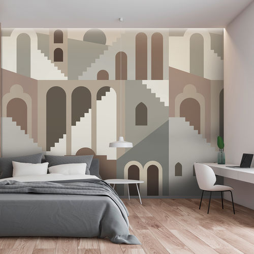 Moderne Tapete - MEDINA MD6107 - LGD01 décor mural sur mesure - Panorama / mit geometrischen Motiven / mehrfarbig