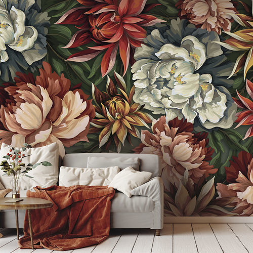 Moderne Tapete - PEONY - LGD01 décor mural sur mesure - Naturmotiv / Blumen / Panorama