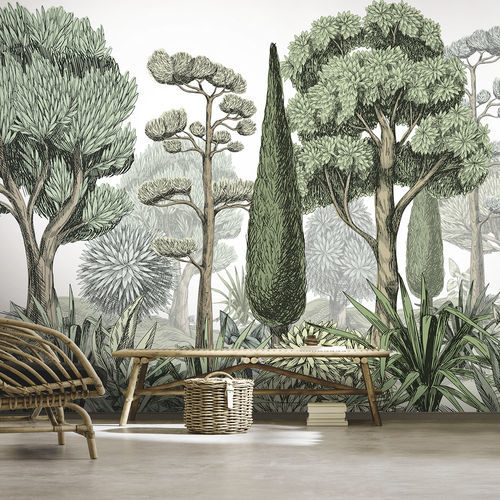 Moderne Tapete - MEDITERRANIU - LGD01 décor mural sur mesure - Naturmotiv / Panorama / grün