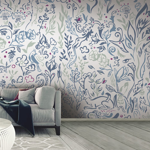 Moderne Tapete - FOUILLIE-FEUILLUE FF0812 - LGD01 décor mural sur mesure - Panorama / mehrfarbig / Vlies