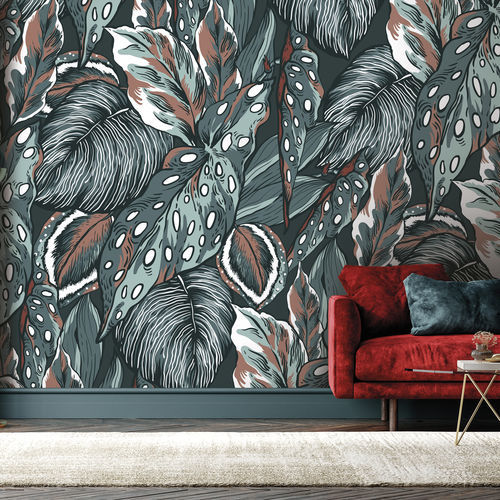 Moderne Tapete - PAANI - LGD01 décor mural sur mesure - Blumenmotiv / Panorama / Stoffoptik