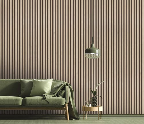 Tapete / skandinavischer Stil - OREGON - LGD01 décor mural sur mesure - Streifenmuster / Holzoptik / grau