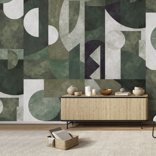 Vintage-Tapete - KOMPO - LGD01 décor mural sur mesure - Panorama / mit geometrischen Motiven / Jugendstil