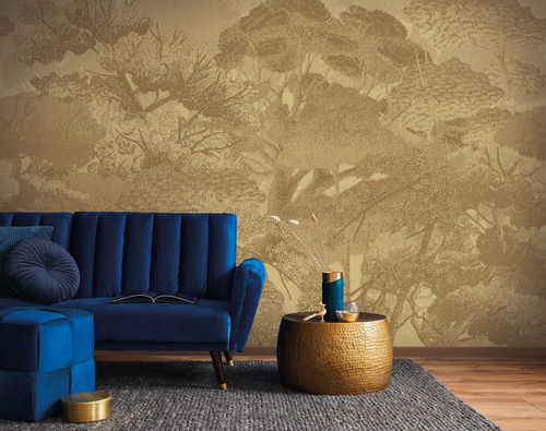Moderne Tapete - CANOPEE DORÉ - LGD01 décor mural sur mesure - Vlies / Polyester / Naturmotiv