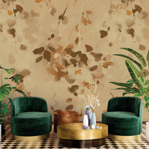Moderne Tapete - FLOSCULUS DORÉ - LGD01 décor mural sur mesure - Vlies / Polyester / Naturmotiv