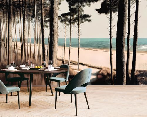 Marine-Stil-Tapete - LANDES - LGD01 décor mural sur mesure - Vlies / Polyester / Naturmotiv