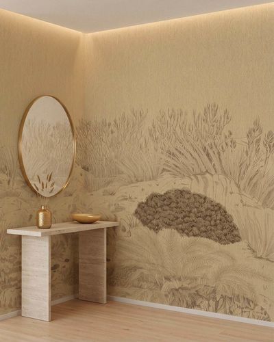 Moderne Tapete - BRUYAGE doré - LGD01 décor mural sur mesure - Polyester / Szenen / individuell gestaltbar