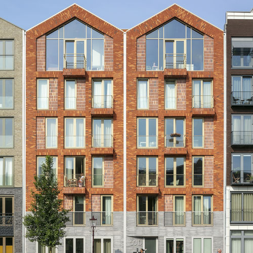 Ziegel-Fassadenverkleidung - D23 - Petersen Tegl - Terrakotta / texturiert / Steinoptik