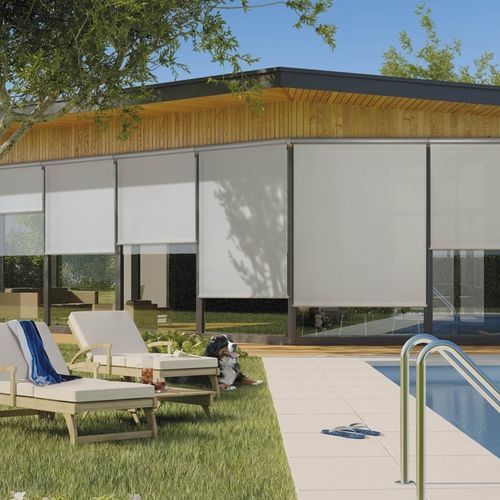 Jalousie mit Kassette - ROLLBOX - MOTTURA SpA - Vertikal / für Fenster / Stoff