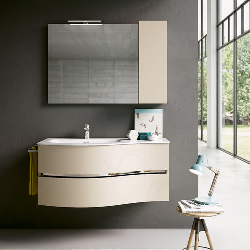 Wandhängender Waschtisch-Unterschrank - MOON - BMT Bagni - Eiche / modern / lackiert