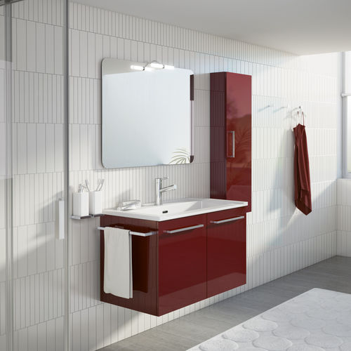 Doppelter Waschtisch-Unterschrank - DOUBLE - BMT Bagni - wandhängend / freistehend / Holz