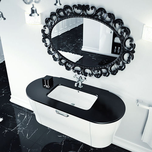 Doppelter Waschtisch-Unterschrank - CALYPSO GLAM - BMT Bagni - wandhängend / Holz / modern