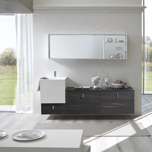 Doppelter Waschtisch-Unterschrank - FUNKY - BMT Bagni - wandhängend / Holz / modern