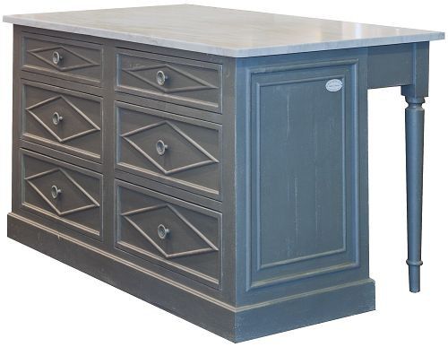 Klassische Küche - DIRECTOIRE - PROVENCE & FILS - Holz / Kochinsel / mit Griffen