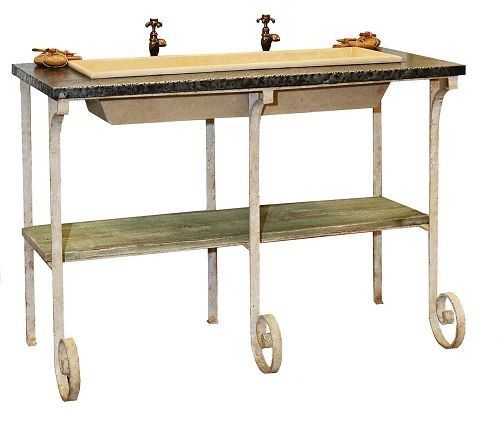 Wandhängender Waschtisch-Unterschrank - AUGE - PROVENCE & FILS - Keramik / klassisch