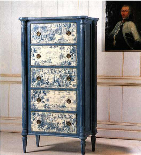 Klassischer Chiffonnier - TOILE DE JOUY  - PROVENCE & FILS - Holz / blau