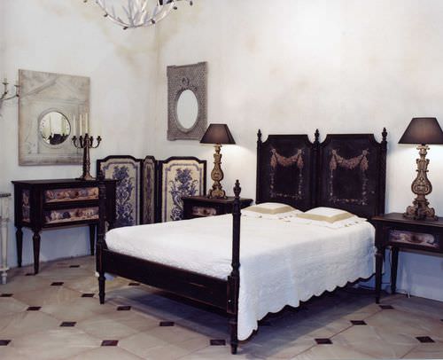 Doppelbett - COQUILLAGES - PROVENCE & FILS - klassisch / Holz / 140x190 cm