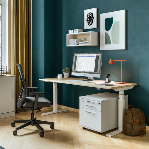 Bodenstehender Schreibtisch - TENSOS - ASSMANN BÜROMÖBEL GMBH & CO. KG - für 2 Personen / modern / Eiche