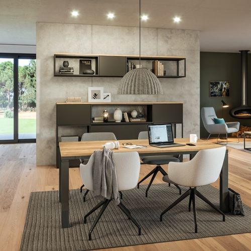 Moderner Besprechungstisch - PLAZA - ASSMANN BÜROMÖBEL GMBH & CO. KG - Holz / Gestell aus Aluminium / rechteckig