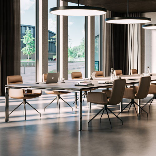 Besprechungstisch / minimalistisches Design - SOLOS - ASSMANN BÜROMÖBEL GMBH & CO. KG - Holz / Gestell aus Aluminium / rechteckig