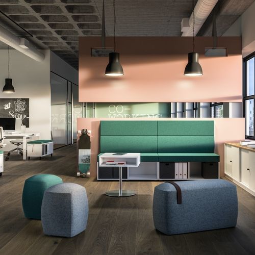 Moderner Beistelltisch - SYNEO PART - ASSMANN BÜROMÖBEL GMBH & CO. KG - Holz / Gestell aus Metall / quadratisch