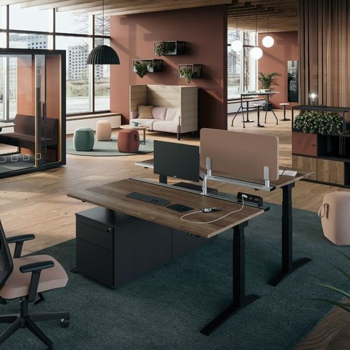 Bodenstehender Schreibtisch - CANVARO - ASSMANN BÜROMÖBEL GMBH & CO. KG - für 2 Personen / modern / Holz