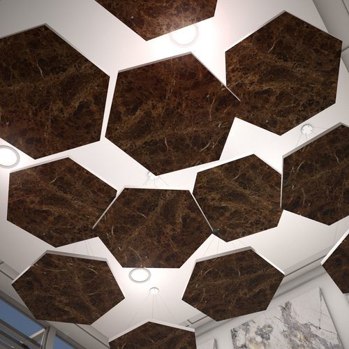 Akustikplatte für Decke - ViCloud Hexagon VMT - Vicoustic - Innovative Acoustic Solutions - PET / glatt / Stoffoptik