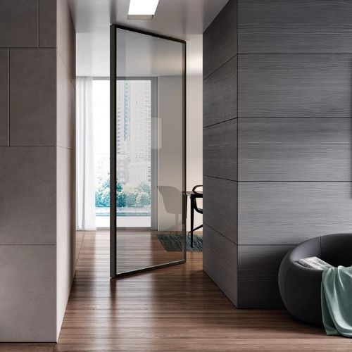 Tür für Innenbereich - VELA UNIK - Bertolotto Porte - Glas / Aluminium / Hartglas