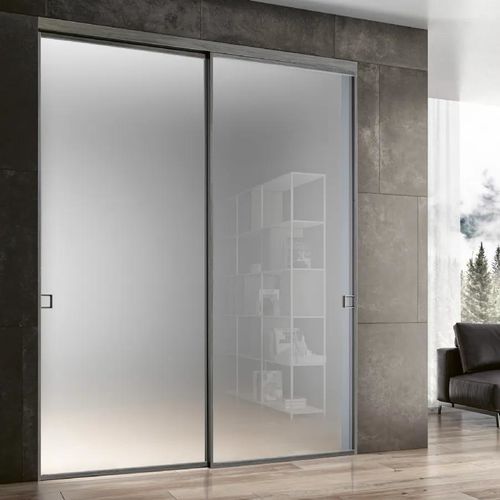 Glasschiebetür - GRAFITE GLASS - Bertolotto Porte - Aluminium / Aluminiumstruktur / gepanzert