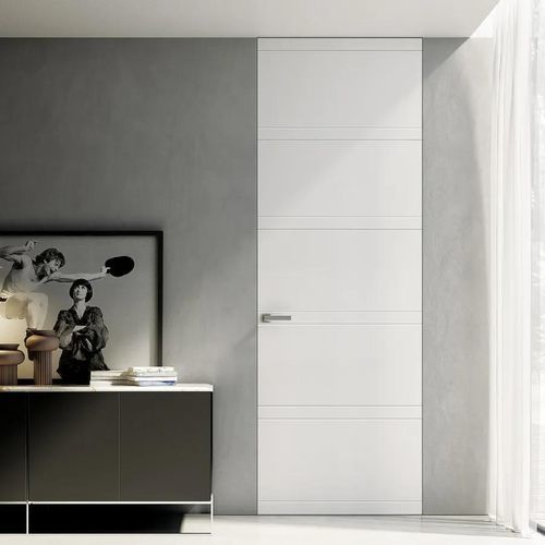 Tür für Innenbereich - MINIMA PLUS - Bertolotto Porte - Massivholz / anodisiertes Aluminium / Schiebe