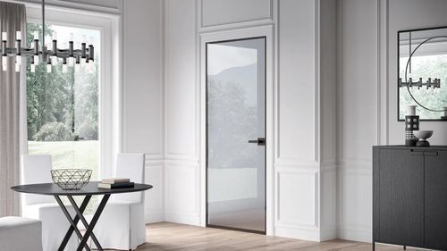 Tür für Innenbereich - CRYSTAL - Bertolotto Porte - Massivholz / anodisiertes Aluminium / Glas