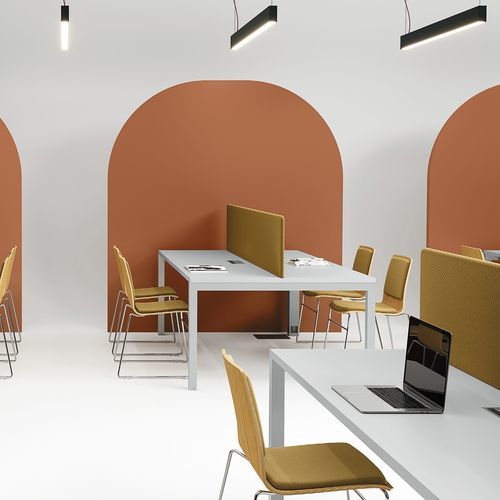 Moderner Besprechungstisch - CAMPUS STUDIO - Aresline - Laminat / Gestell aus Metall / rechteckig