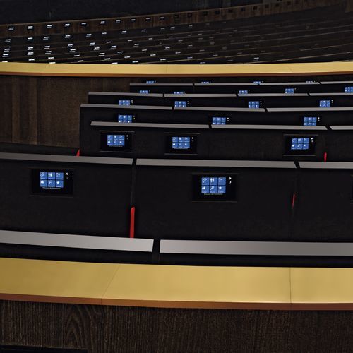 Moderner Auditoriumsessel - MULTIMEDIA - Aresline - Stoff / klappbar / Multimedia