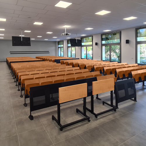 Moderner Tisch - Aresline - Holz / Metall / Gestell aus Metall