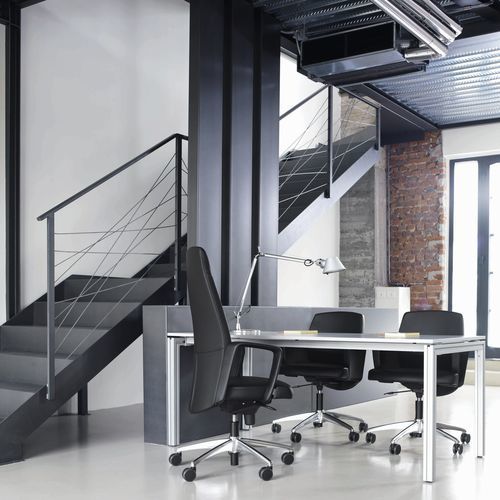 Moderner Chefsessel - AMADEUS - Aresline - Leder / Stahl / lackiertes Holz