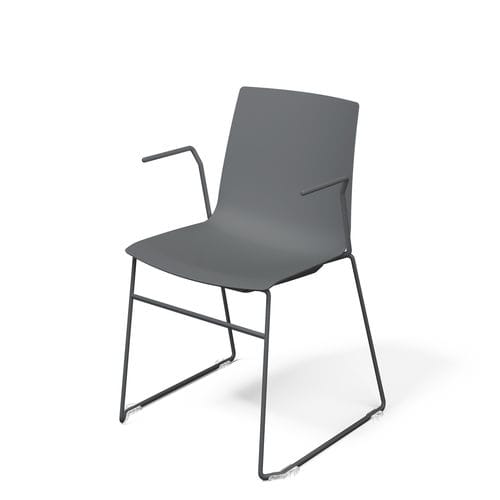 Moderner Besucherstuhl - AIRA - Aresline - für den Innenraum / Stoff / poliertes Aluminium