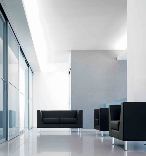 Design-Besuchersessel - NAXOS - Aresline - Leder / Polster / grau