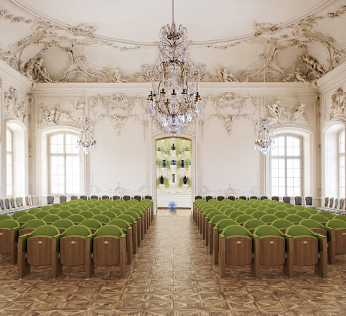 Moderner Auditoriumsessel - PUCCINI - Aresline - Stoff / Holz / klappbar